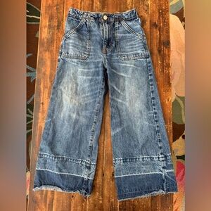 GAP Kids Blue Wide-Leg Crop Jeans